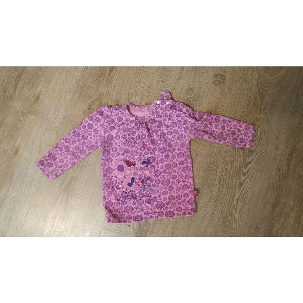 Long Sleeve Shirt Baby SB Pink Floral Print, Graphic Detail